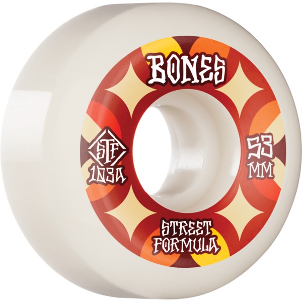 Bones Wheels STF V5 Retros White Skateboard Wheels - 53mm 103a (Set of 4)