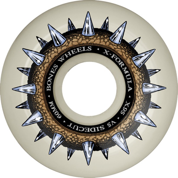 Bones Wheels XF X95 V5 Sidecut Street Cleat Natural Skateboard Wheels - 60mm 95a (Set of 4)
