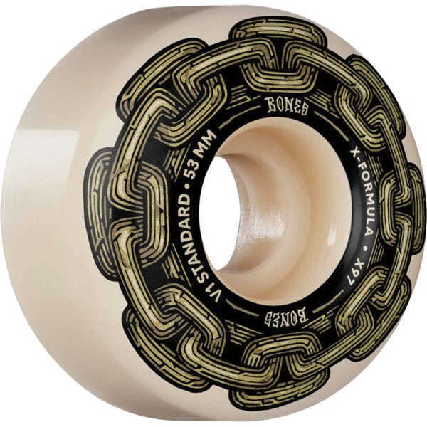 Bones Wheels X-Formula X97 V1 STD Gold Chain / Natural Skateboard Wheels - 53mm 97a (Set of 4)