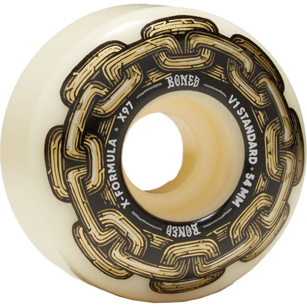 Bones Wheels X-Formula X97 V1 STD Gold Chain / Natural Skateboard Wheels - 54mm 97a (Set of 4)