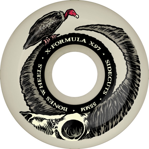 Bones Wheels XF X97 V5 Sidecut Floor Horns Natural Skateboard Wheels - 55mm 97a (Set of 4)