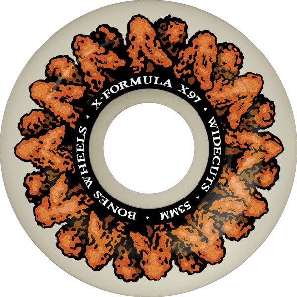 Bones Wheels XF X97 V6 Wide-Cut Wingin It Natural Skateboard Wheels - 53mm 97a (Set of 4)