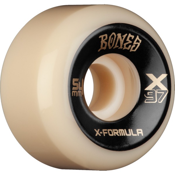 Bones Wheels X-Formula X97 V6 Wide Cut Natural Skateboard Wheels - 54mm 97a (Set of 4)