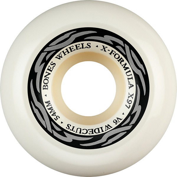 Bones Wheels XF X97 V6 Wide-Cut Sliver White / Silver Skateboard Wheels - 54mm 97a (Set of 4)
