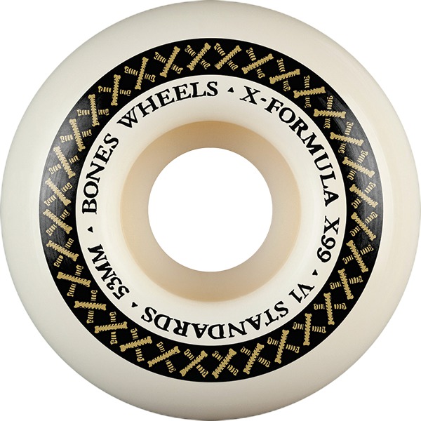 Bones Wheels XF X99 V1 STD Bone Gross / White Gold Skateboard Wheels - 53mm 99a (Set of 4)