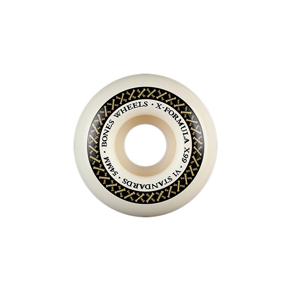 Bones Wheels XF X99 V1 STD Bone Cross White / Gold Skateboard Wheels - 54mm 99a (Set of 4) Bones Wheels XF X99 V1 STD Bone Cross White / Gold Skateboard Wheels - 54mm 99a (Set of 4)