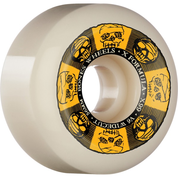 Bones Wheels XF X99 V6 Wide Cut Black / Gold / Natural Skateboard Wheels - 56mm 99a (Set of 4)