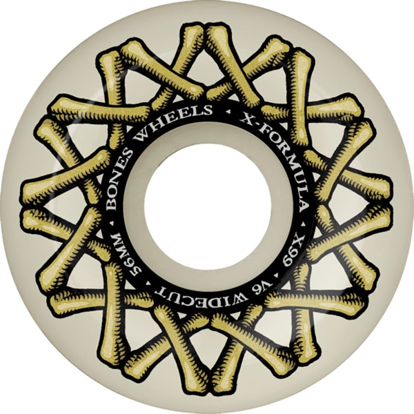 Bones Wheels XF X99 V6 Wide-Cut Death Venom Black Skateboard Wheels - 56mm 99a (Set of 4)