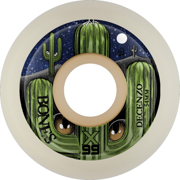 Bones Wheels Ryan Decenzo XF V5 Cat Eye Cacti Natural Skateboard Wheels - 54mm 99a (Set of 4)