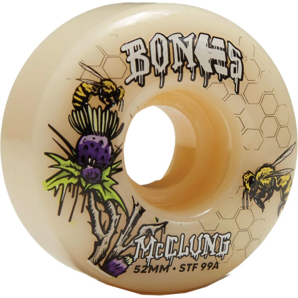 Bones Wheels Trevor McClung STF V1 Etnies Collab Natural Skateboard Wheels - 52mm 99a (Set of 4)