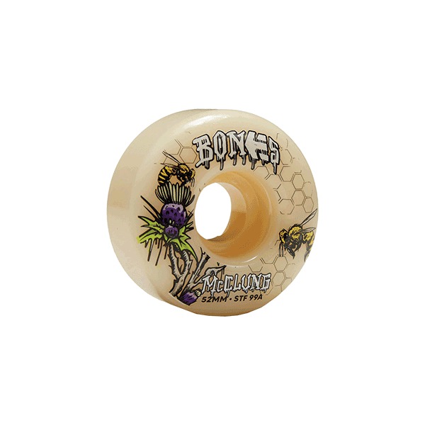 Bones Wheels Trevor McClung STF V1 Etnies Collab Natural Skateboard Wheels - 52mm 99a (Set of 4)