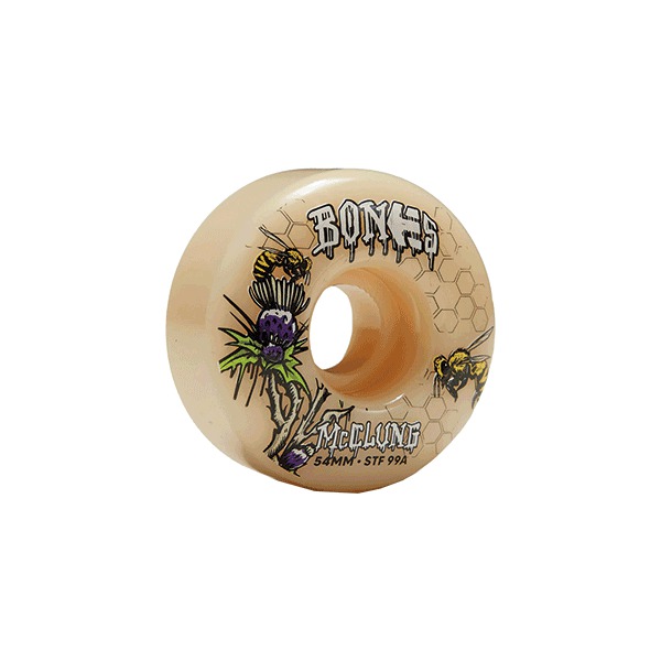 Bones Wheels Trevor McClung STF V1 Etnies Collab Natural Skateboard Wheels - 54mm 99a (Set of 4)