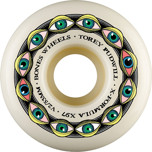 Bones Wheels Torey Pudwill XF V2 Frying Eyes Natural Skateboard Wheels - 53mm 97a (Set of 4) Bones Wheels Torey Pudwill XF V2 Frying Eyes Natural Skateboard Wheels - 53mm 97a (Set of 4)