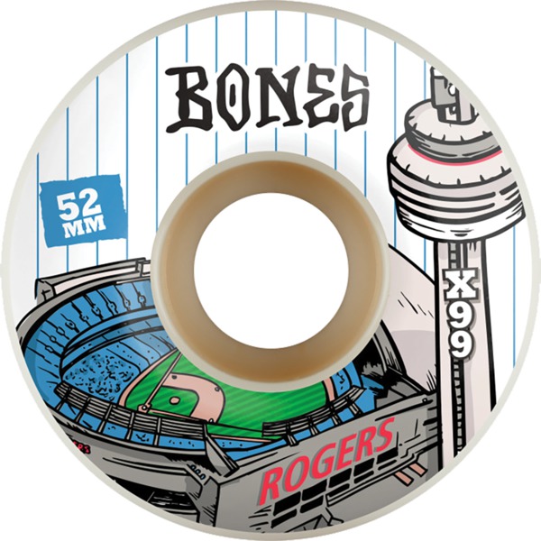 Bones Wheels TJ Rogers XF V1 Centre Natural Skateboard Wheels - 52mm 99a (Set of 4)
