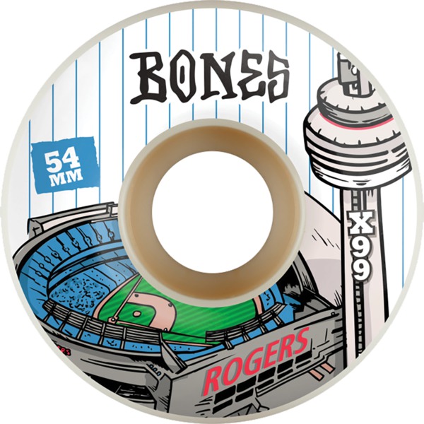 Bones Wheels TJ Rogers XF V1 Centre Natural Skateboard Wheels - 54mm 99a (Set of 4)