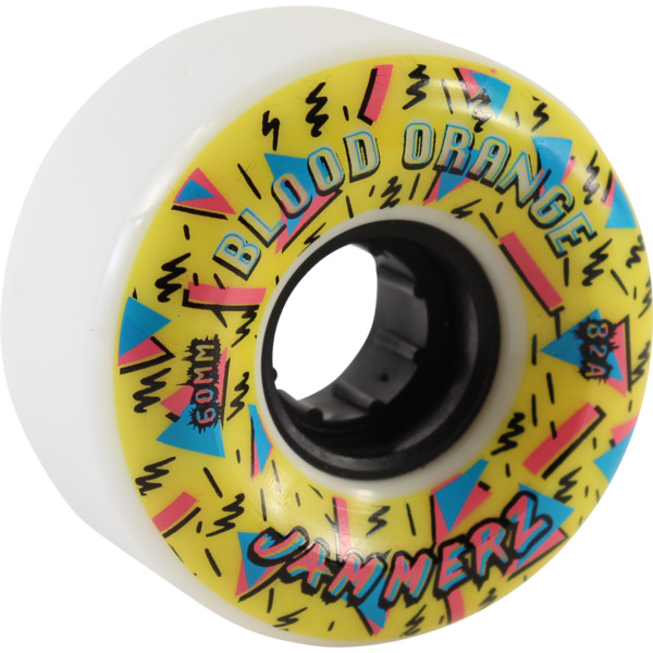 Blood Orange Jammers White / Yellow Skateboard Wheels - 60mm 82a (Set of 4)