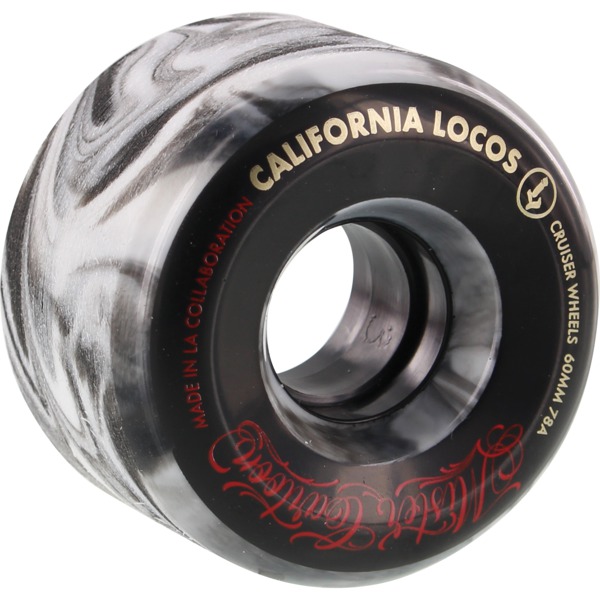 California Locos Swirl Ink Black Swirl Skateboard Wheels - 60mm 78a (Set of 4)
