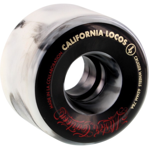 California Locos Swirl Ink Black Swirl Skateboard Wheels - 62mm 78a (Set of 4)