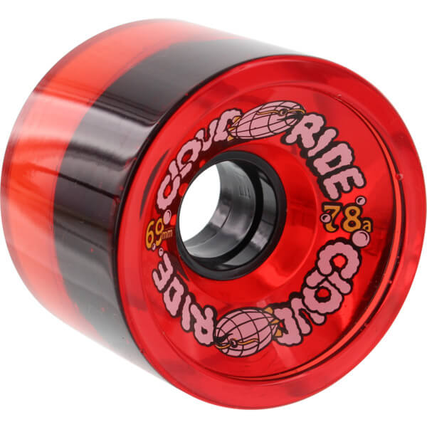 Cloud Ride Wheels Cruiser Transparent Red Longboard Skateboard Wheels