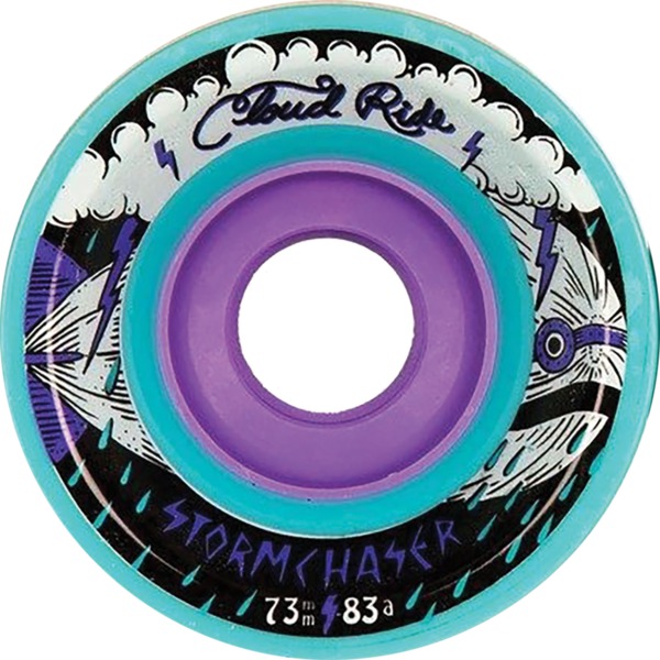 Cloud Ride Wheels Storm Chaser Turquoise Skateboard Wheels - 73mm 83a (Set of 4)