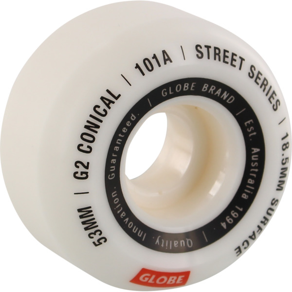 Globe Skateboards G2 Conical Street White / Essential Skateboard Wheels - 53mm 101a (Set of 4)
