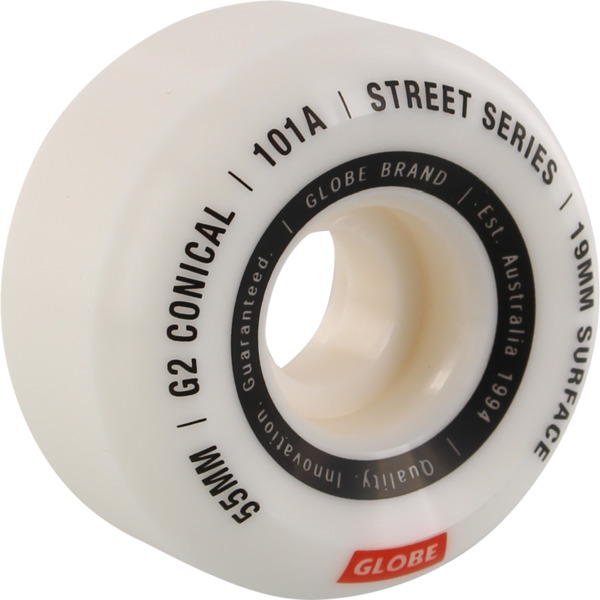 Globe Skateboards G2 Conical Street White / Essential Skateboard Wheels - 55mm 101a (Set of 4)