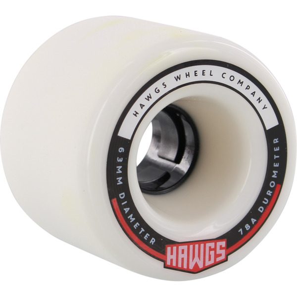 Hawgs Wheels Fattie White Skateboard Wheels - 63mm 78a (Set of 4)