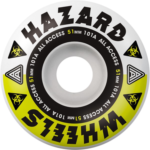 Hazard Wheels CP Formula Radial Melt White / Yellow Skateboard Wheels - 51mm 101a (Set of 4)