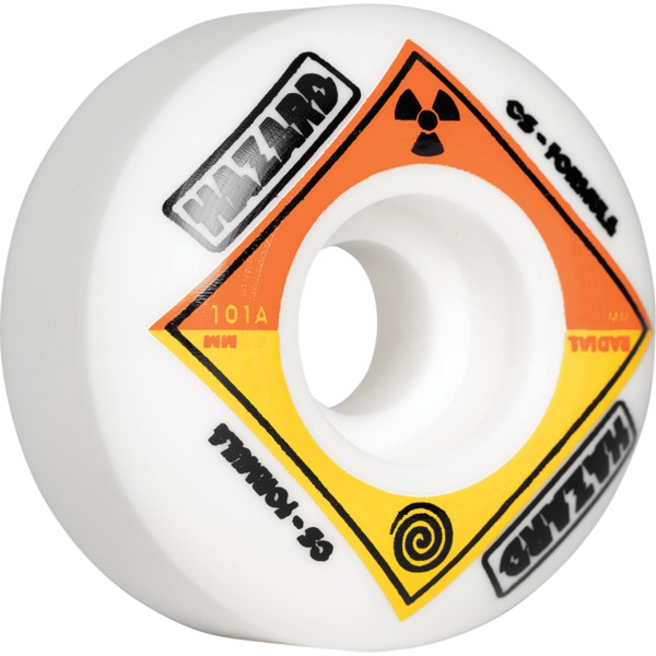 Hazard Wheels CS Formula Bio Radial White Skateboard Wheels - 53mm 101a (Set of 4)
