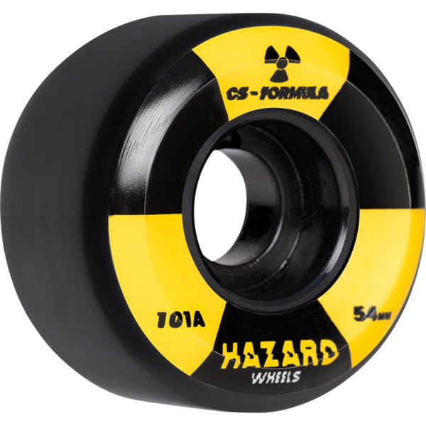 Hazard Wheels CS Formula Radio Active Conical Black Skateboard Wheels - 54mm 101a (Set of 4)