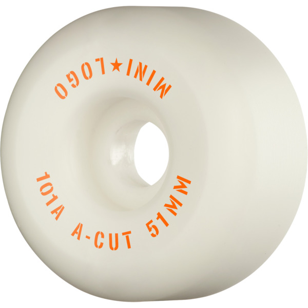 Mini Logo Skateboards A-Cut White Skateboard Wheels - 51mm 101a (Set of 4)