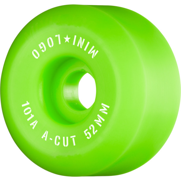 Mini Logo Skateboards A-Cut Green Skateboard Wheels - 52mm 101a (Set of 4)