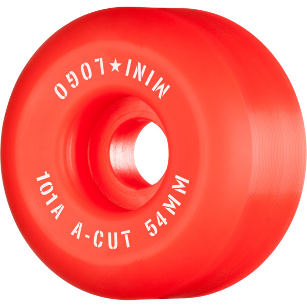 Mini Logo Skateboards A-Cut Red Skateboard Wheels - 54mm 101a (Set of 4)
