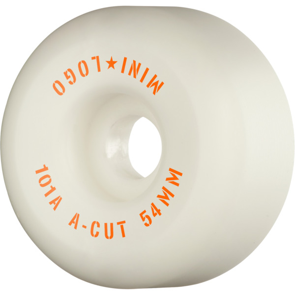 Mini Logo Skateboards A-Cut White Skateboard Wheels - 54mm 101a (Set of 4)