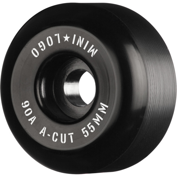Mini Logo Skateboards A-Cut Hybrid Black Skateboard Wheels - 55mm 90a (Set of 4)