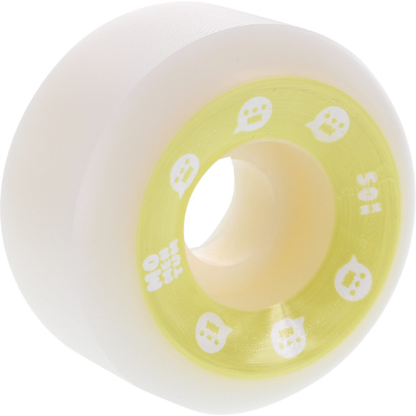 Momentum Wheels V2 Spiral White / Yellow Skateboard Wheels - 50mm 101a (Set of 4)