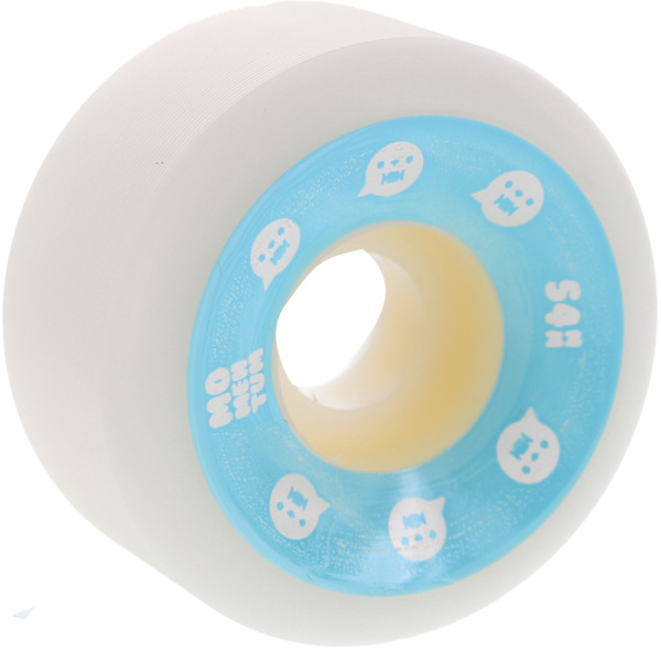 Momentum Wheels V2 Spiral White / Blue Skateboard Wheels - 54mm 101a (Set of 4)