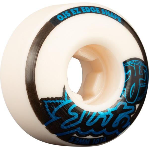 OJ Wheels Elite EZ Edge White Skateboard Wheels - 52mm 101a (Set of 4)