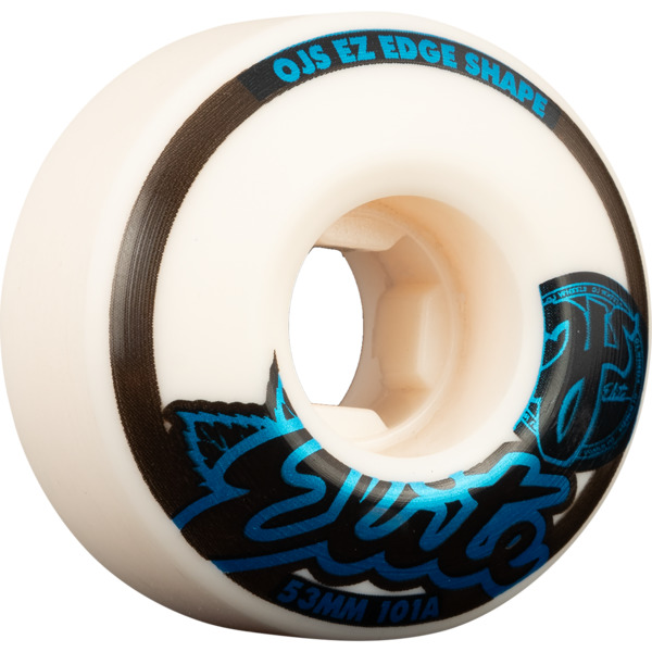 OJ Wheels Elite EZ Edge White Skateboard Wheels - 53mm 101a (Set of 4)
