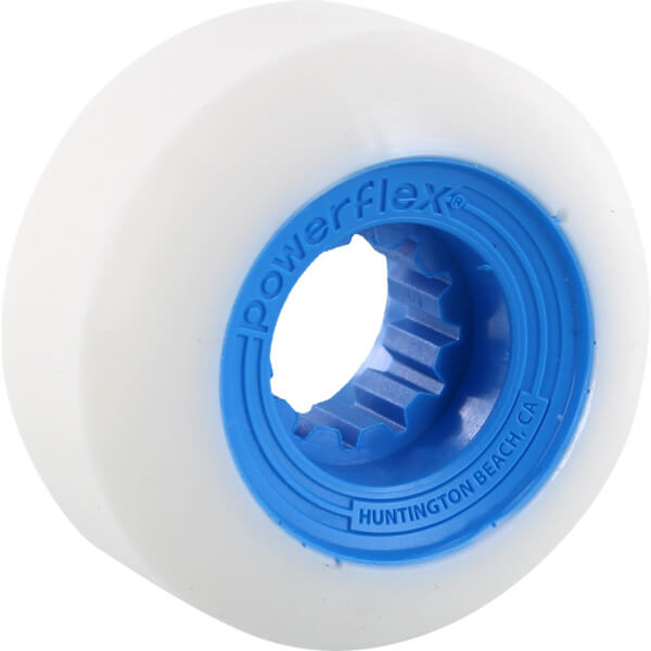 Powerflex Skateboards Gumball White / Blue Skateboard Wheels - 52mm 83b (Set of 4)