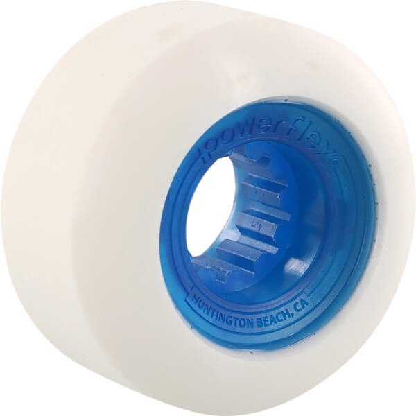 Powerflex Skateboards Rock Candy White / Clear Blue Skateboard Wheels - 54mm 84b (Set of 4)