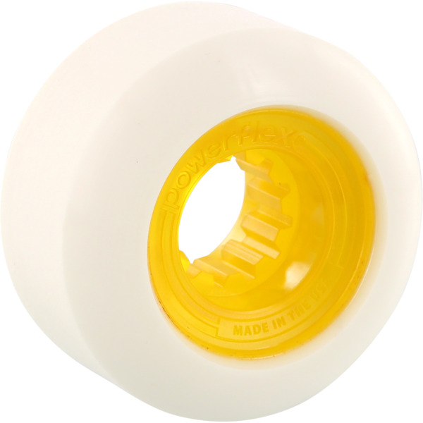 Powerflex Skateboards Rock Candy White / Clear Yellow Skateboard Wheels - 56mm 84b (Set of 4)