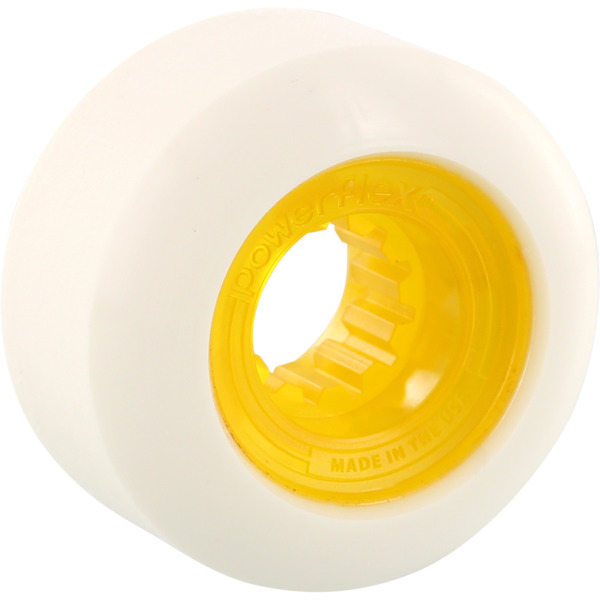 Powerflex Skateboards Rock Candy White / Clear Yellow Skateboard Wheels - 58mm 84b (Set of 4)