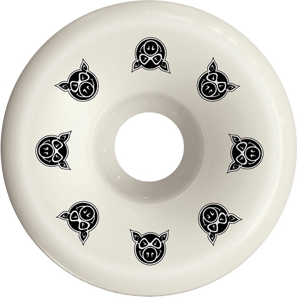 Pig Wheels Conical White / Black Skateboard Wheels - 54mm 99a (Set of 4) Pig Wheels Conical White / Black Skateboard Wheels - 54mm 99a (Set of 4)