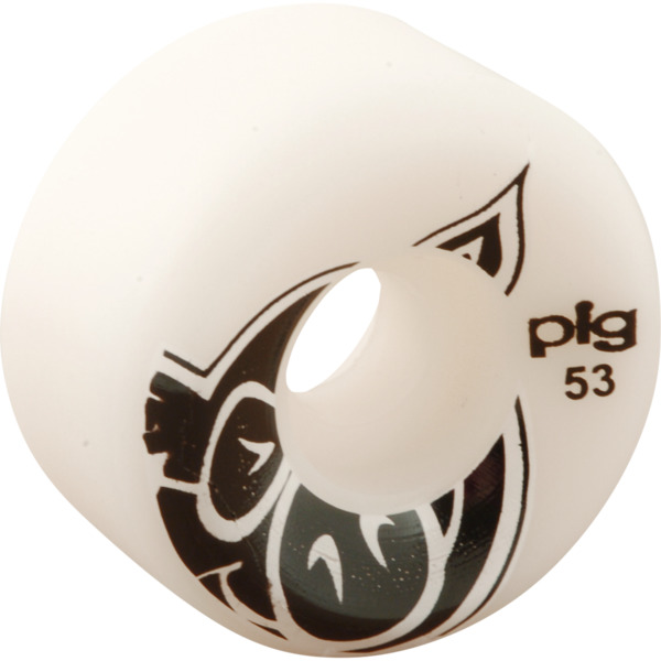 Pig Wheels Pig Head Conical White Skateboard Wheels - 53mm 101a (Set of 4)