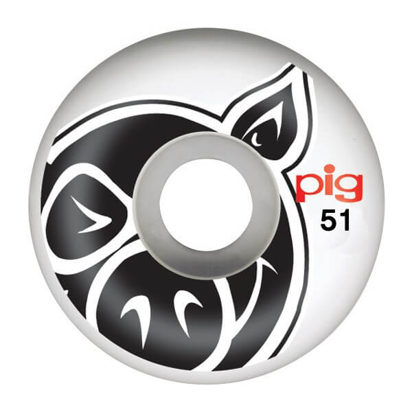 Pig Wheels Pig Head Natural Skateboard Wheels - 51mm 101a (Set of 4)