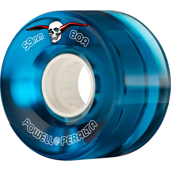 Powell Peralta Clear Cruiser Blue Skateboard Wheels - 59mm 80a (Set of 4)