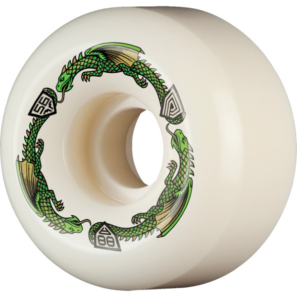 Powell Peralta Dragon Formula V6 Green / White Skateboard Wheels - 56mm 88a (Set of 4) Powell Peralta Dragon Formula V6 Green / White Skateboard Wheels - 56mm 88a (Set of 4)