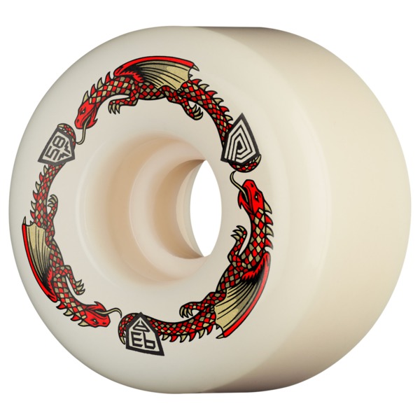 Powell Peralta Dragon Formula V7 Red Dragon Off White Skateboard Wheels 38mm CP - 58mm 93a (Set of 4) Powell Peralta Dragon Formula V7 Red Dragon Off White Skateboard Wheels 38mm CP - 58mm 93a (Set of 4)