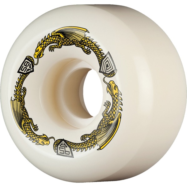 Powell Peralta Dragon Formula RB2 Yellow / White Skateboard Wheels - 58mm 95a (Set of 4)